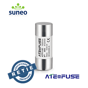 Fusible 22x58MM 1500VDC AITE RETIE 63/80A Sistemas Fotovoltaicos gPV