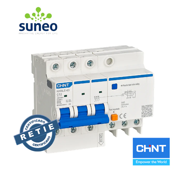 Interruptor diferencial CHINT 25A/32A/40A/50A/63A 3P 1