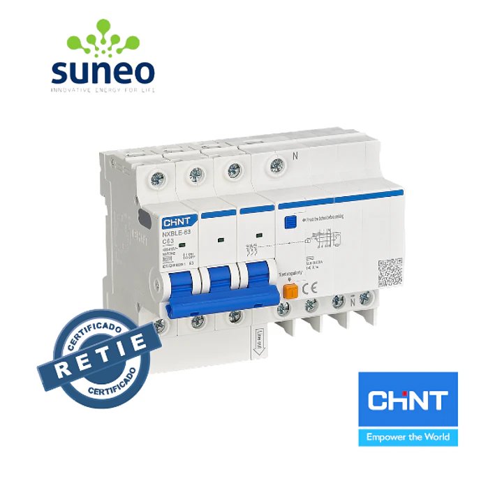 Interruptor diferencial CHINT 25A/32A/40A/50A/63A 3P+N 1