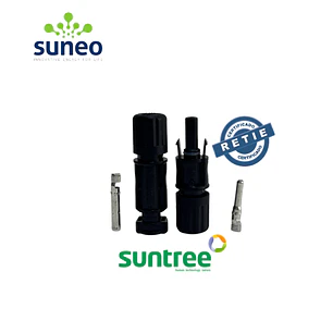 Par de Conectores MC4 Rectos - 4/6mm2- 40A -SUNTREE- RETIE