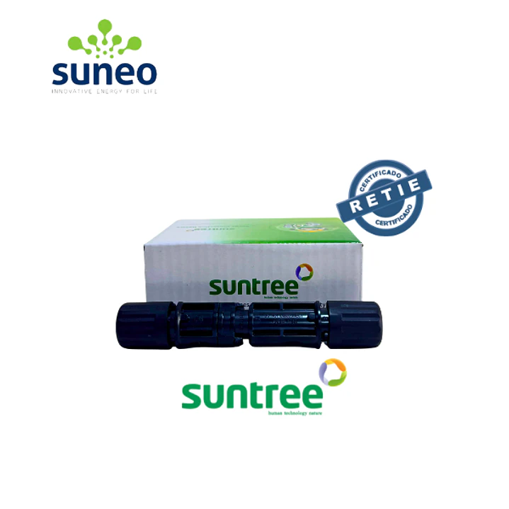 Par de Conectores MC4 Rectos - 4/6mm2- 40A -SUNTREE- RETIE 2