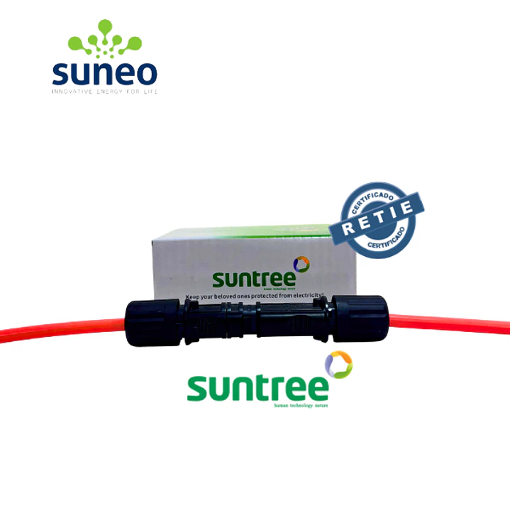 Par de Conectores MC4 Rectos - 4/6mm2- 40A -SUNTREE- RETIE 3