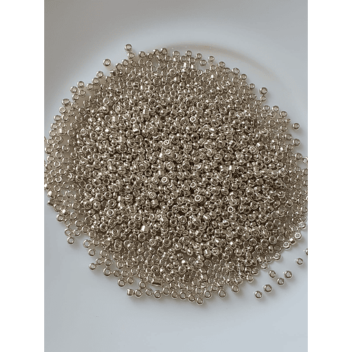 Mostacilla 2mm | Plateada Metalizada