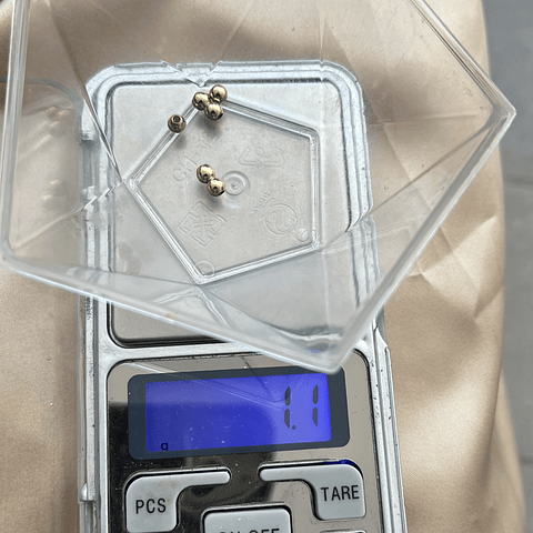 4mm Balin Metalico | Baño De Oro 18k