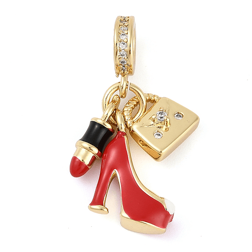 Charm Tacón, Cartera y Labial | Baño de oro 18k