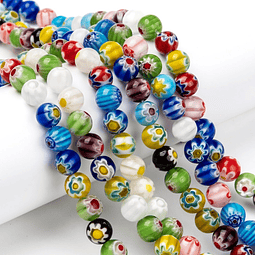  Tira Flor Millefiori Murano Redondo | 8mm