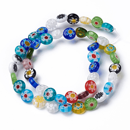  Flor Millefiori Murano Achatado | 8mm