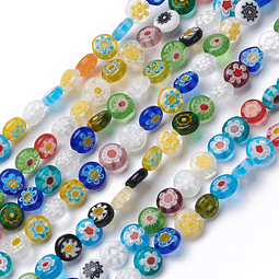  Flor Millefiori Murano Achatado | 8mm