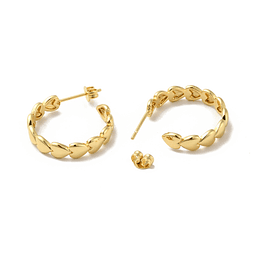  Aro Argolla de Corazones | Baño de oro 18k