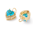 Colgante Corazón Cristal Celeste | Baño de oro 18k