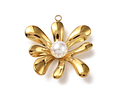 Colgante Flor Con Perla | Acero Inoxidable