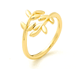 Anillo Hojas Ajustable | Baño de oro 18k