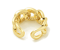 Anillo Cadena Con Cristales | Ajustable Baño de Oro 18k