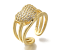 Anillo Corazón Ajustable | Baño de oro 18k
