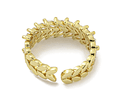 Anillo Hojas Con Circoness | Baño de oro 18k