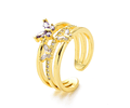 Anillo Mariposa Con Circones | Baño de oro 18k