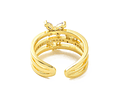 Anillo Mariposa Con Circones | Baño de oro 18k