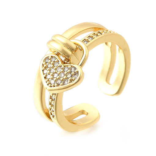 Anillo Cerradura de Corazón | Baño de oro 18k