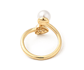 Anillo Corazón Con Perla Ajustable | Baño de Oro 18k