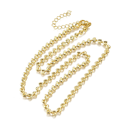 Cadena Armada de Corazones | Baño de oro 18k