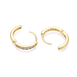  Aro Argolla Con Circones | Baño de oro 18k