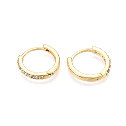  Aro Argolla Con Circones | Baño de oro 18k