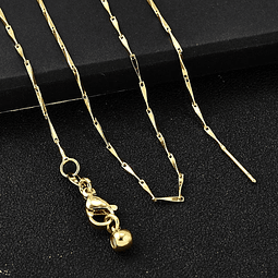  Cadena Armada De Bastones | Baño de oro 18k