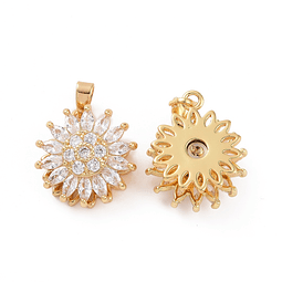  Colgante Girasol Giratorio | Baño de oro 18k