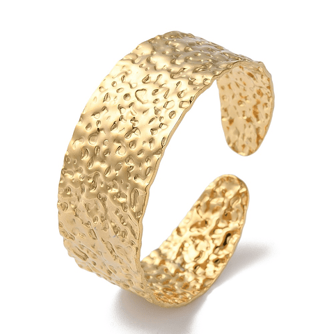 Brazalete Texturizado | Acero Con Baño de oro 18k