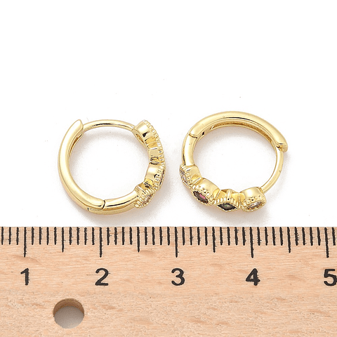 Aro Argolla Con Circones | Baño de oro 18k