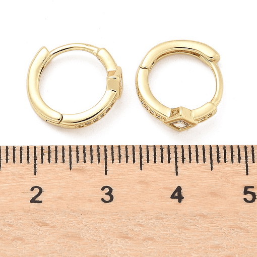 Aro Argolla Con Circones y rombo | Baño de oro 18k