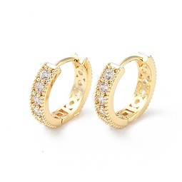  Aro Argolla Con Circones | Baño de oro 18k