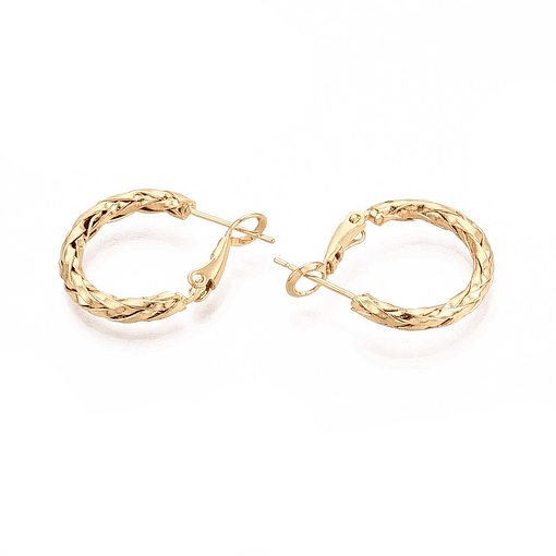 Aro Argolla Con Tejido | Baño de oro 18k