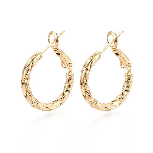 Aro Argolla Con Tejido | Baño de oro 18k