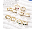 Aro Argollas Con Circones Colores | Baño de oro 18k