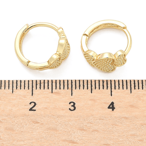 Aro Argolla Con Corazones | Baño de oro 18k