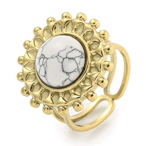 Anillo Ajustable Piedra Turquesa | Acero Inoxidable