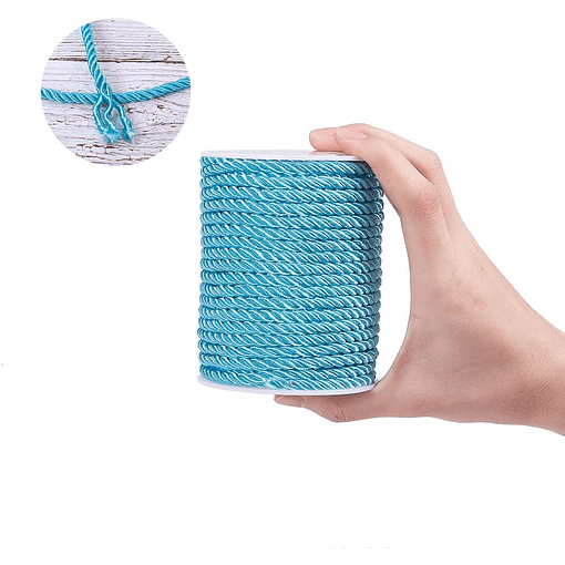 Cordón Trenzado Turquesa | 5mm