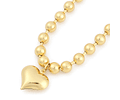 Collar Ajustable de Corazón Con Balines | Baño de oro 18k