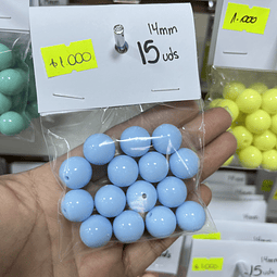 14mm Pelotas Acrílicas | Celeste