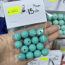 14mm Pelotas Acrílicas | Turquesa