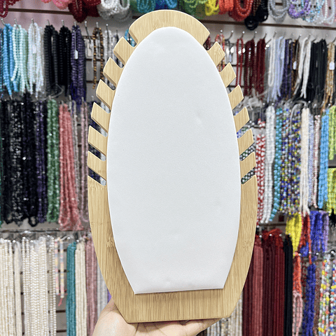 Exhibidor Collares Hoja | Madera con cuerina