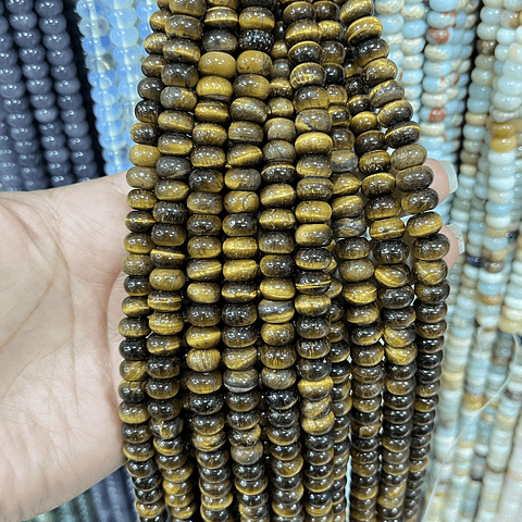 Piedra Natural Rondel | Ojo de tigre