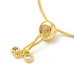  Pulsera Ajustable de Circones | Baño de oro 18k