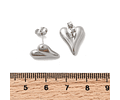 Aritos de Corazón - Acero Inoxidable 