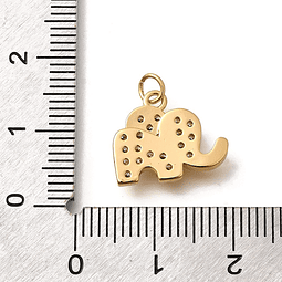  Colgante Elefante Con Circones | Baño de oro 18k
