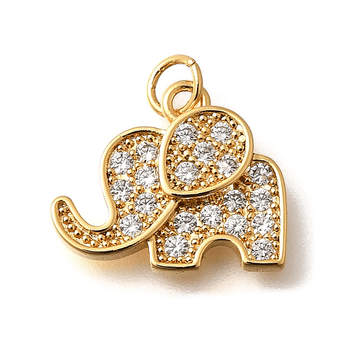 Colgante Elefante Con Circones | Baño de oro 18k