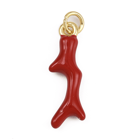 Colgante Coral Esmaltado Rojo | Baño de oro 18k