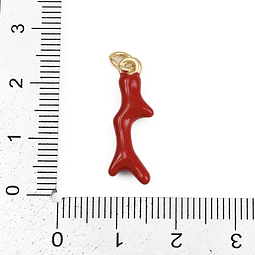  Colgante Coral Esmaltado Rojo | Baño de oro 18k