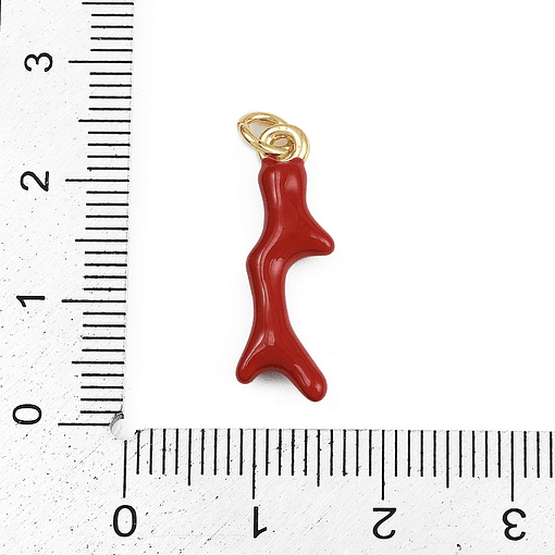 Colgante Coral Esmaltado Rojo | Baño de oro 18k